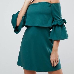 ASOS Bardot Fluted Sleeve Mini Dress